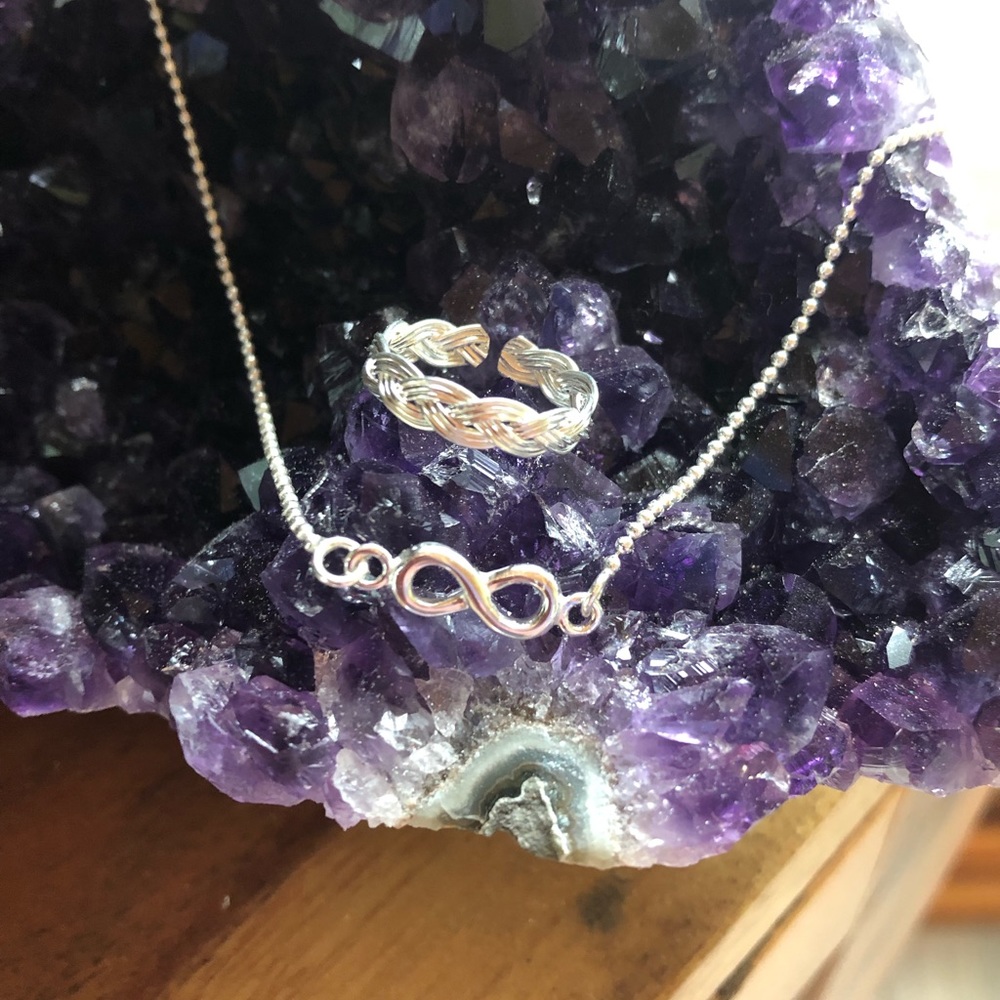 💫🌞 Sterling Infinity Anklet & Toe Ring Set 💫🌞